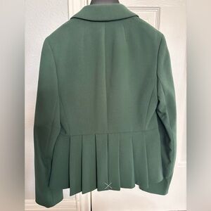 NWT J.Crew Mayfair Blazer Pleated Back Peplum Green Size 4 AB917